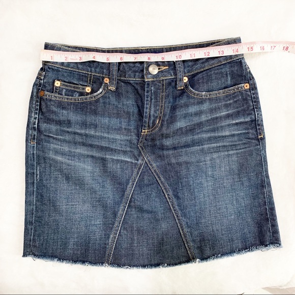MARTIN + OSA Distressed Denim Skirt Blue - Picture 2 of 5